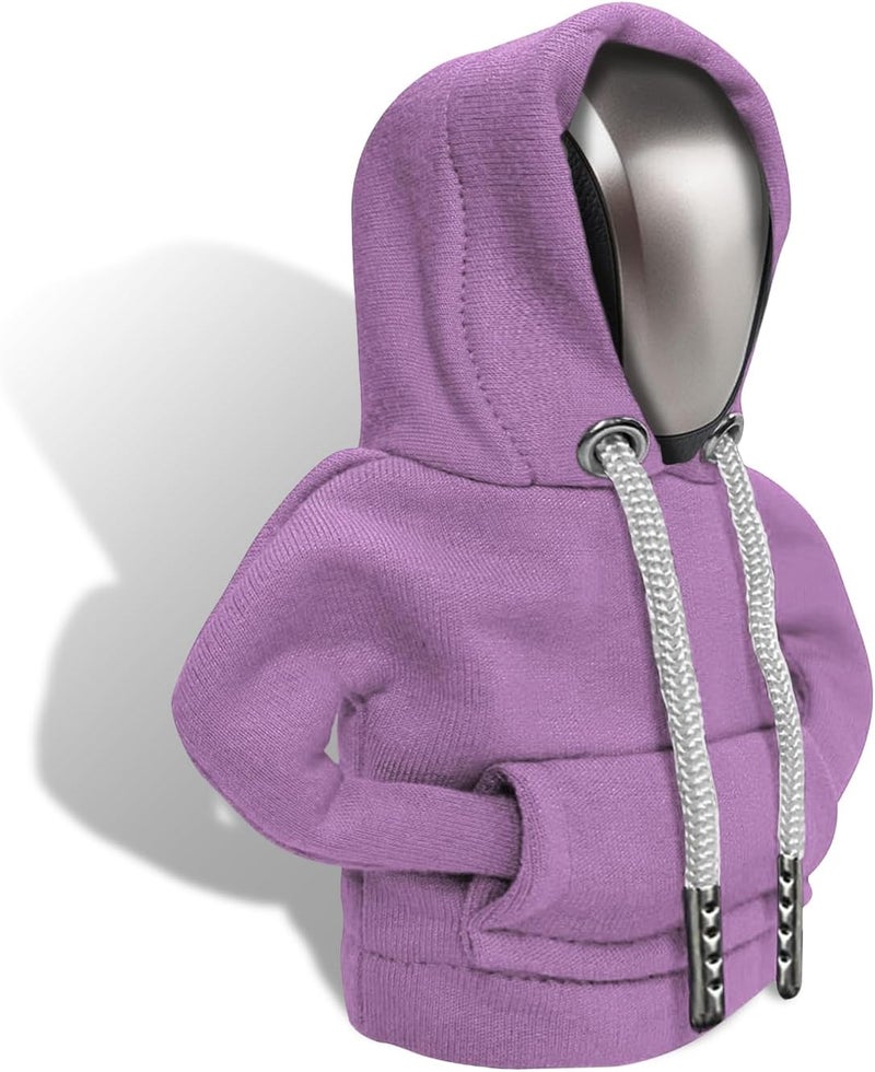 RGOAANC Gear Shift Hoodie, Gear Shift Cover, Fashionable Hoodie Automotive Gear Shift Knob Protector, Car Accessories Mini Sweater Gear Shift Knob Cover for Car Gear Shift Levers (Purple) - Image 1